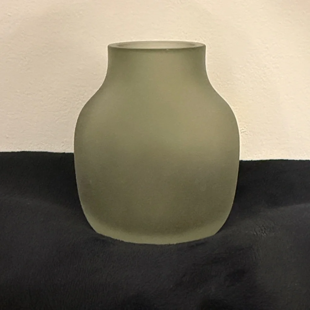 West Elm Round Frosted Vase, Small